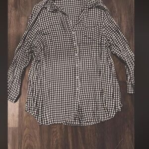 Black and White Checkered Women's Top